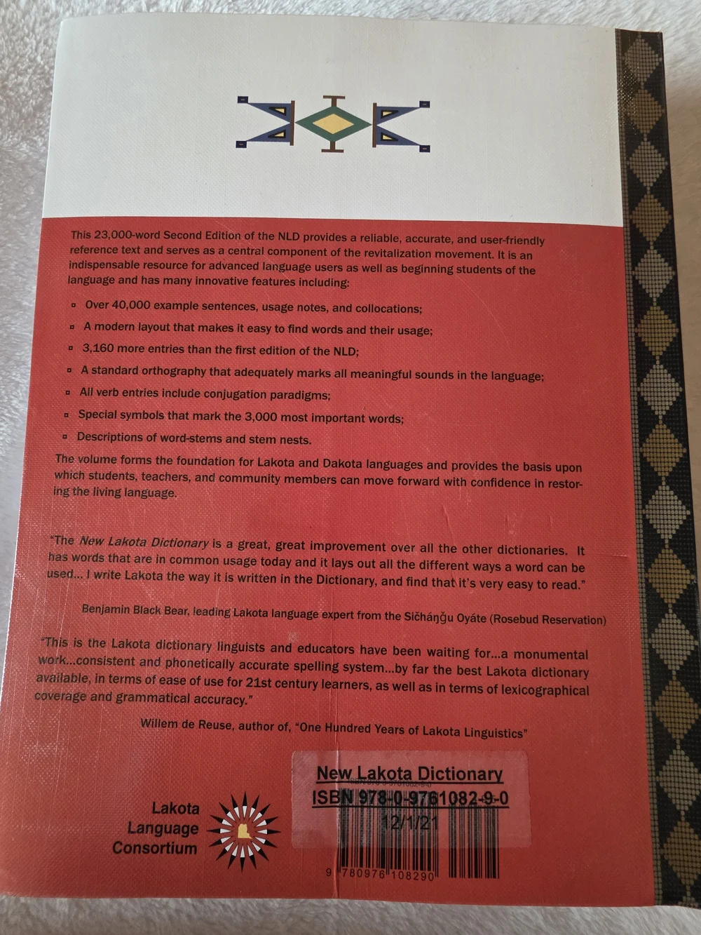 Lakota Language Consortium Copyright Page - Black Text on White